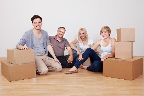 Packed boxes and moving equipment for a local relocation