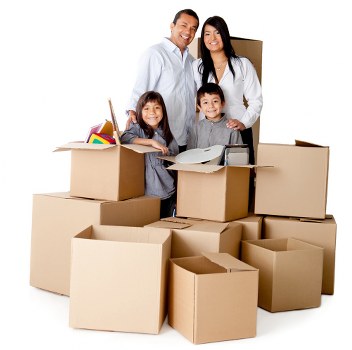 Packing boxes and furniture for a local move